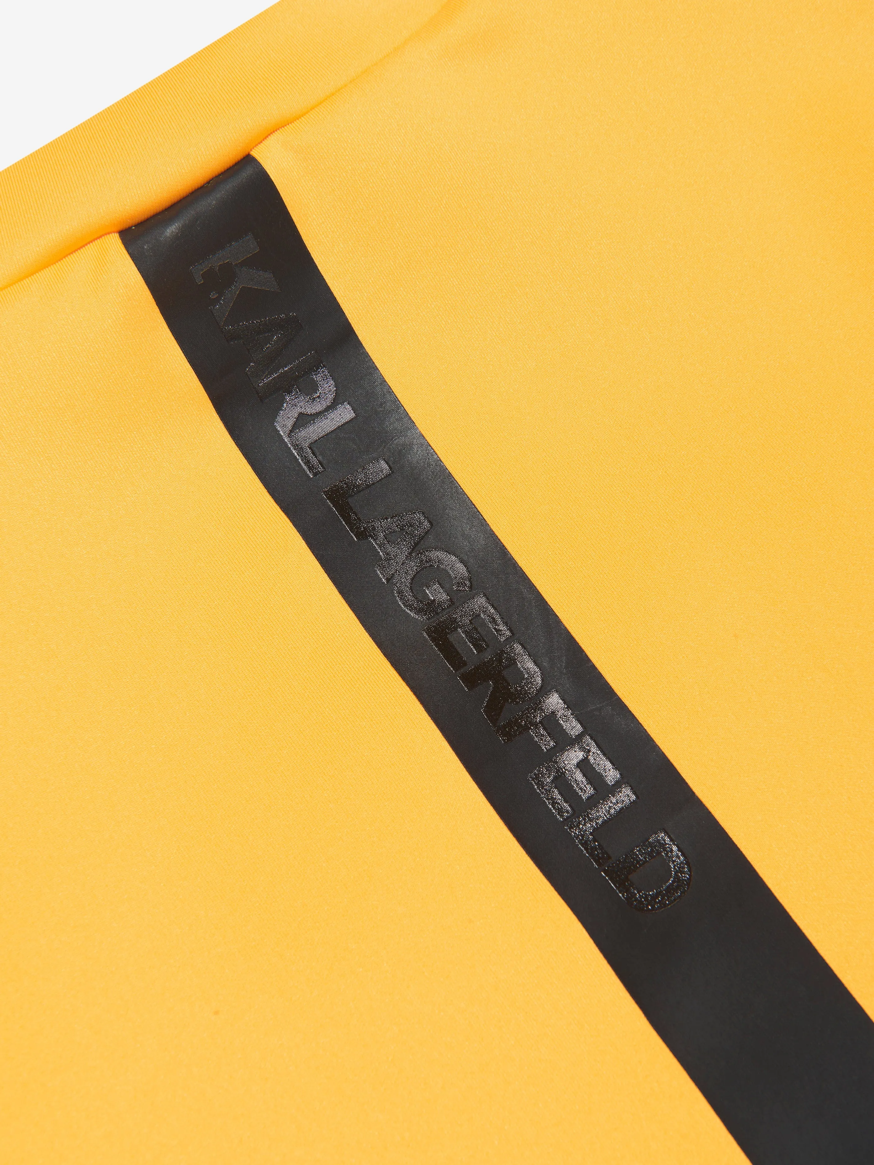 Karl Lagerfeld Girls Logo Trim Dress in Yellow