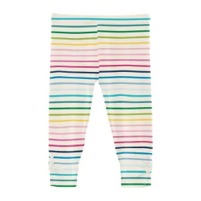 Kickee Pants Leggings with Heart Buttons: Happy Stripe