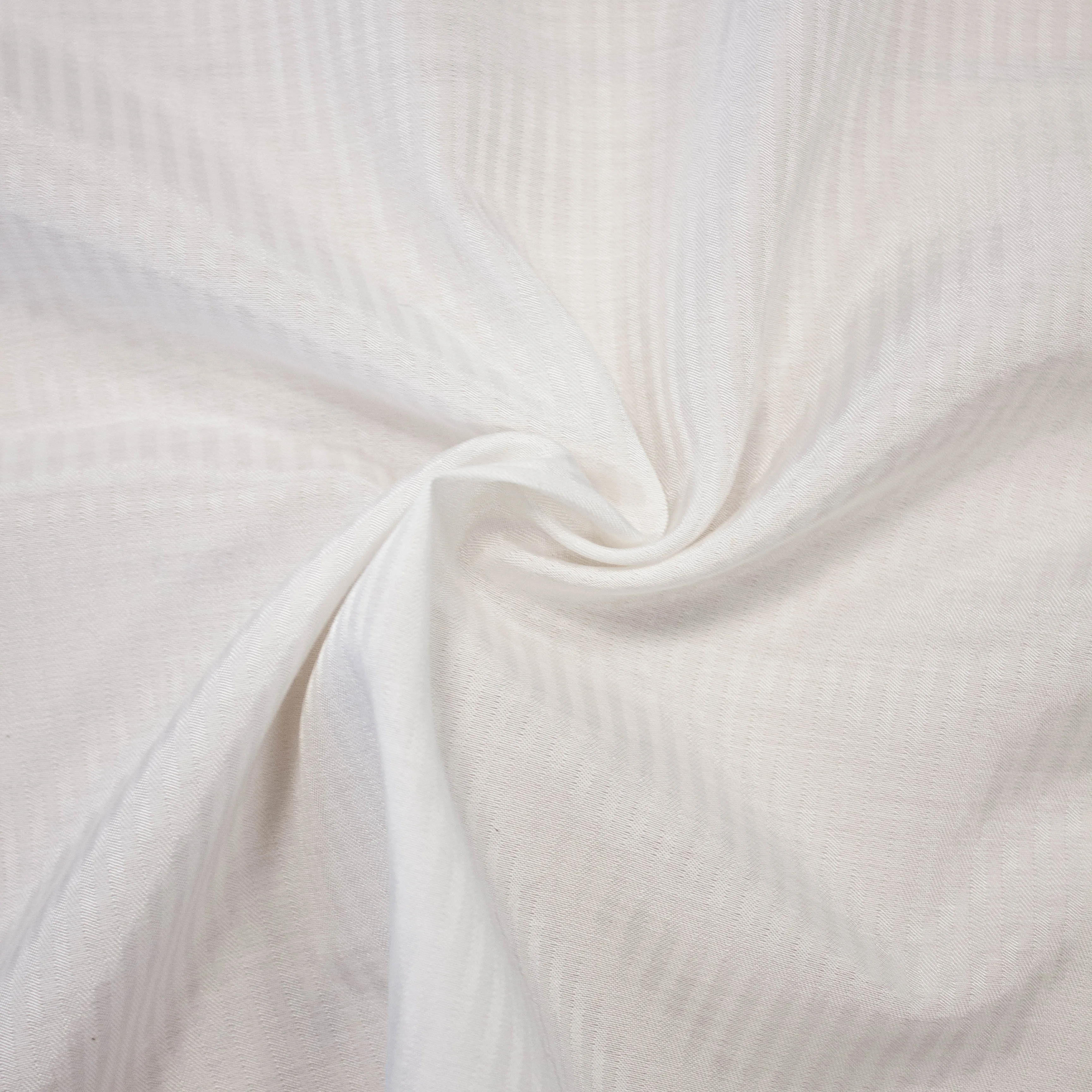 Kyle Ivory White Striped Cotton