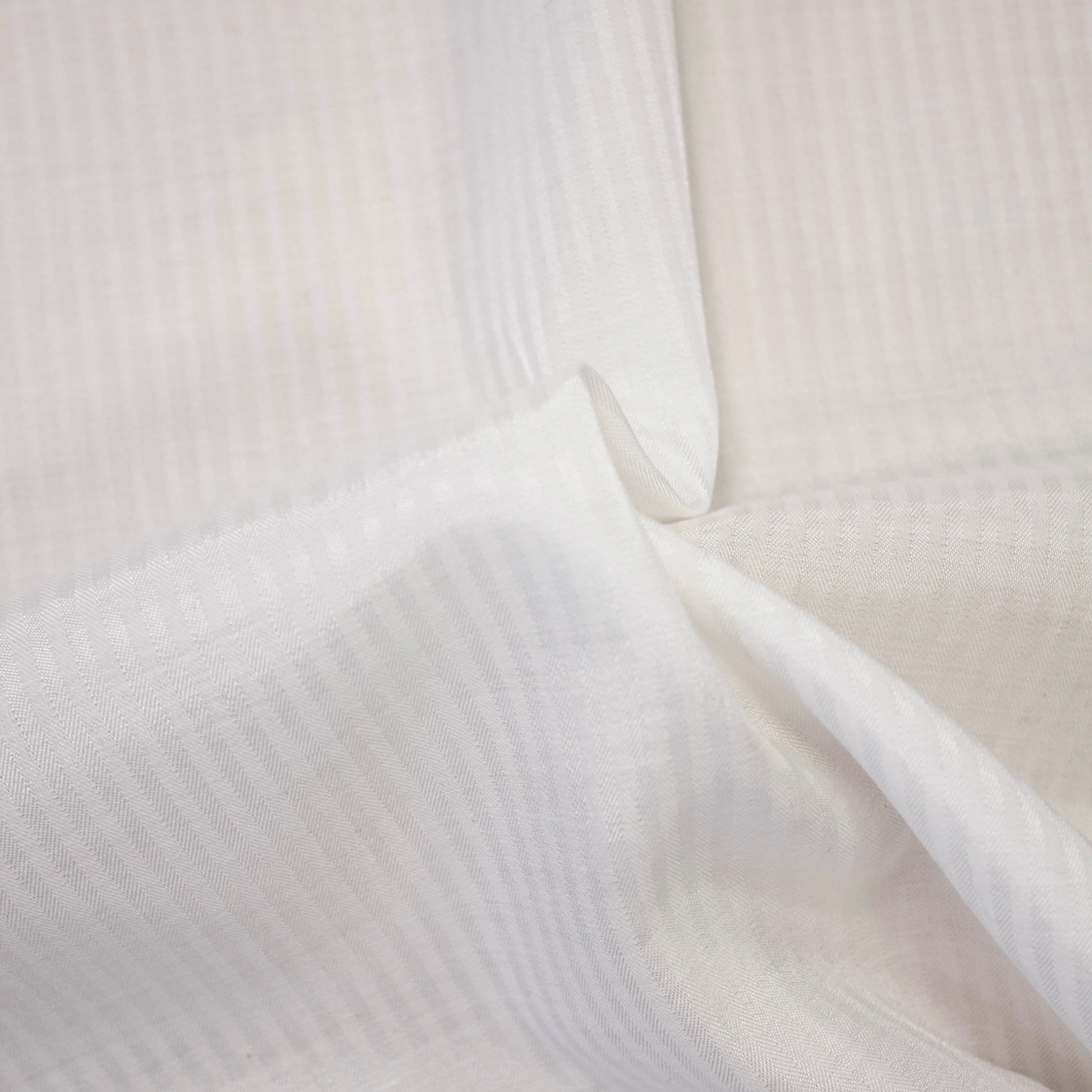 Kyle Ivory White Striped Cotton