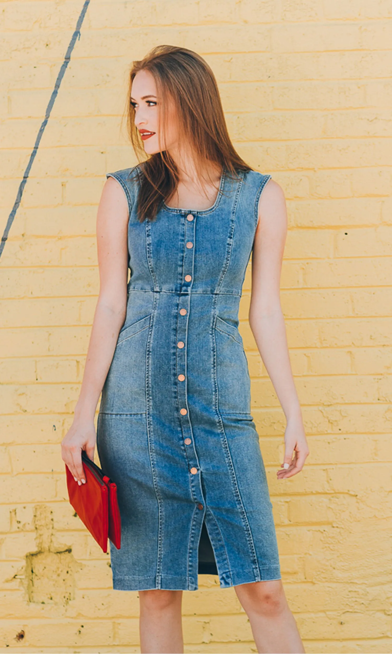 Level 99 Julien Denim Snap Dress