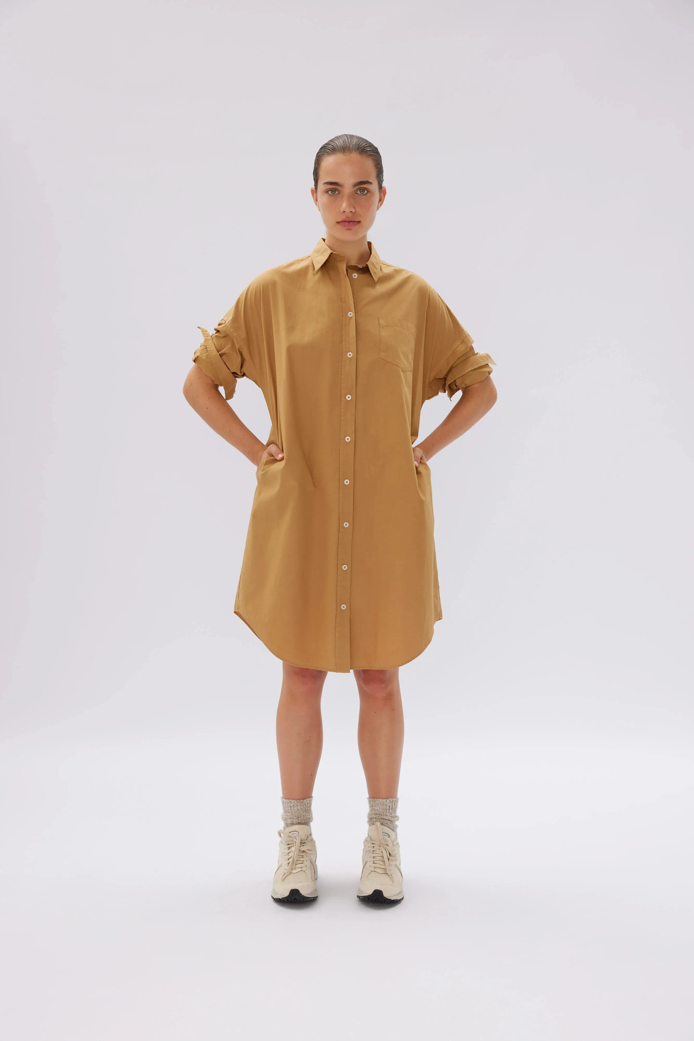 LMND Chiara Shirt Dress in Toffee