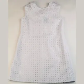Maggie Breen White Eyelet V Back Dress