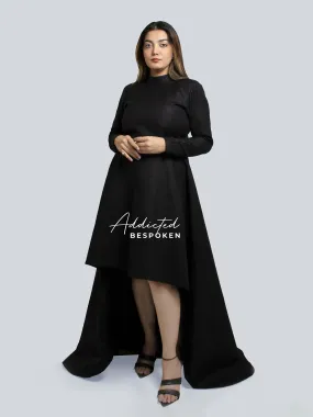 Mock Neck Tail Dress