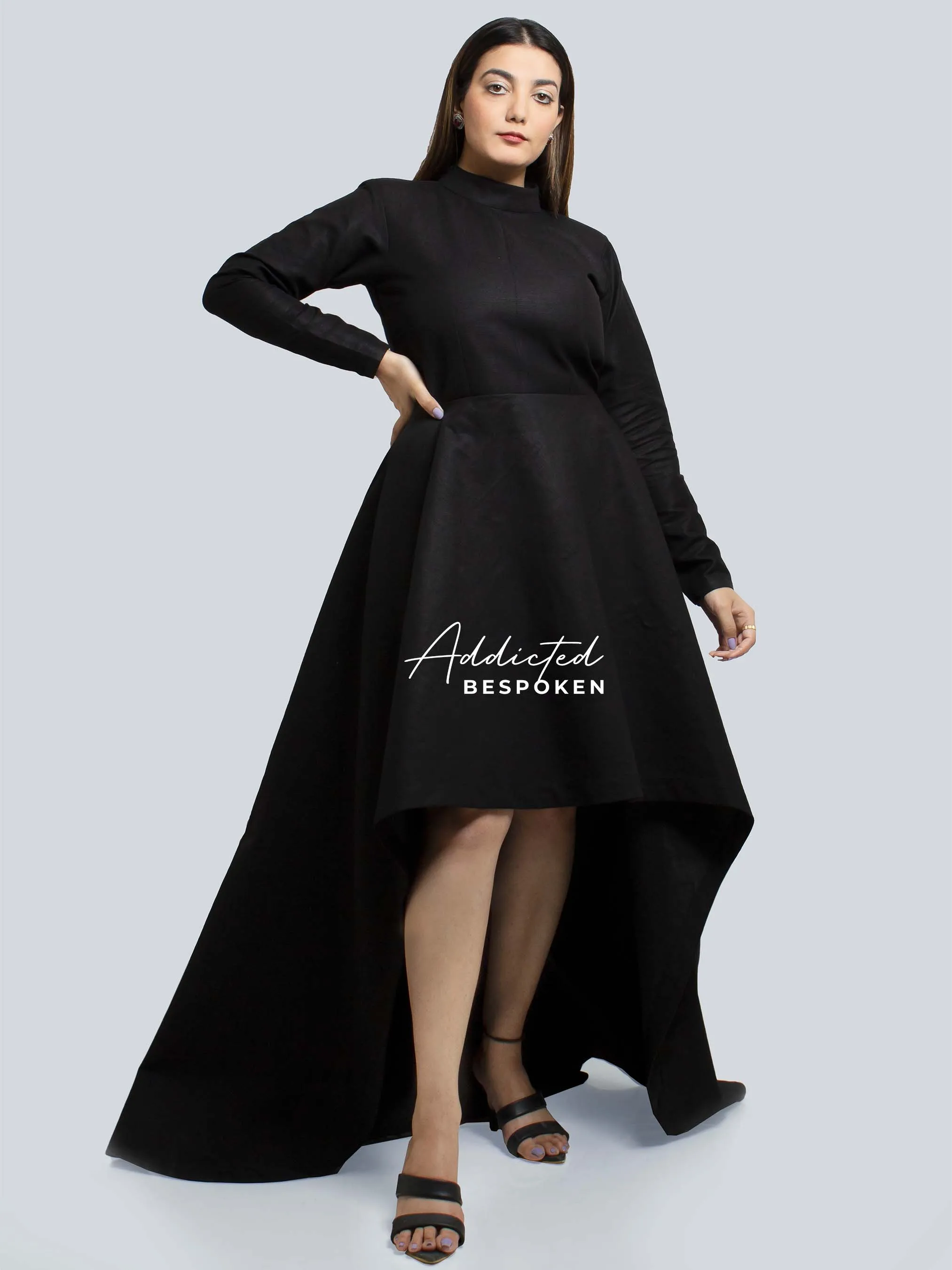 Mock Neck Tail Dress