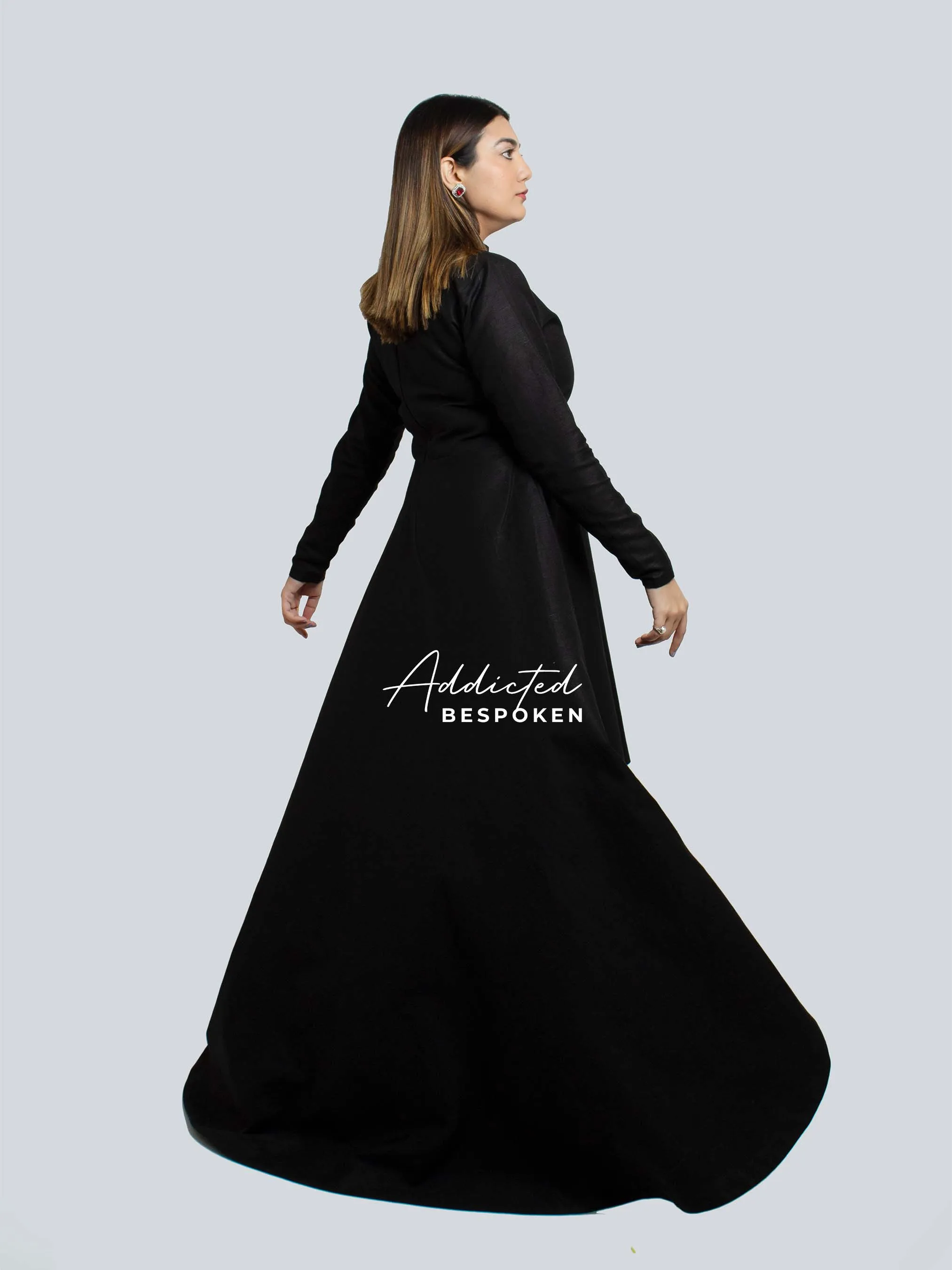 Mock Neck Tail Dress