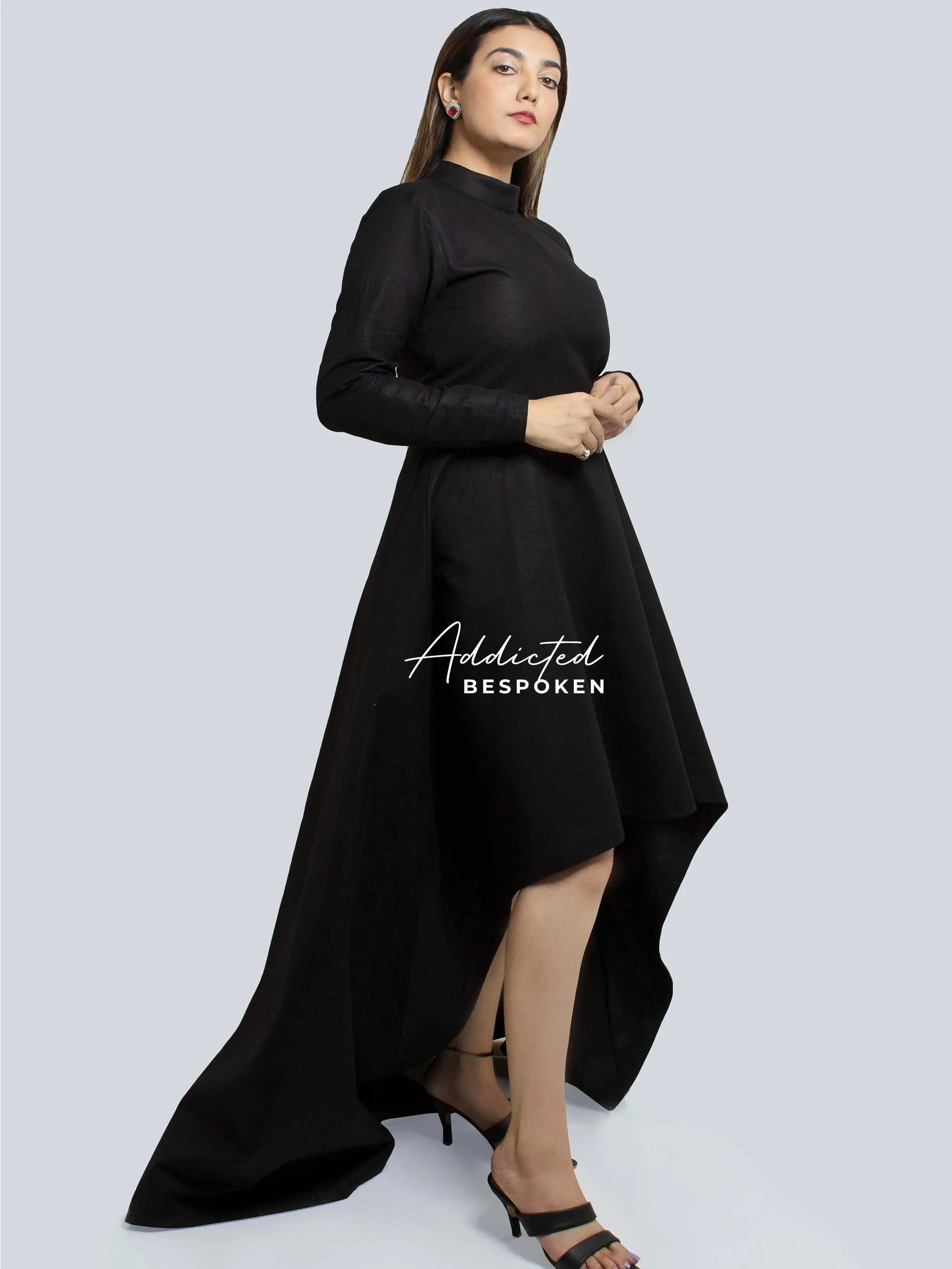 Mock Neck Tail Dress
