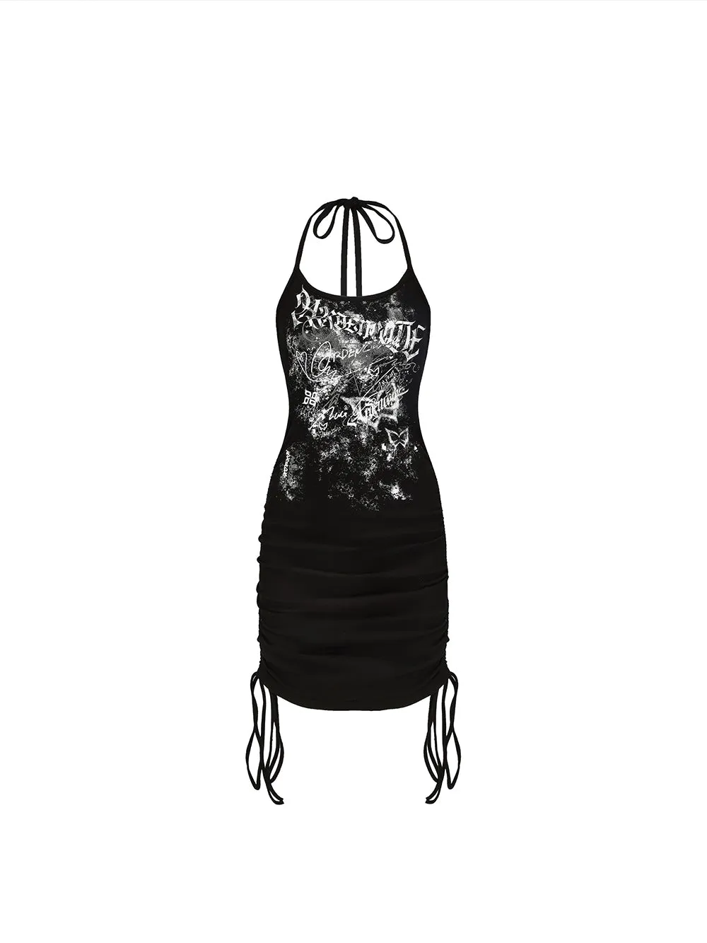 MUKTANK x ARDENCODE Print Graffiti Tight-Fitting Stretchy Knit Camisole Dress
