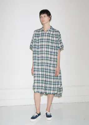 Oversized Plaid Gauze Dress