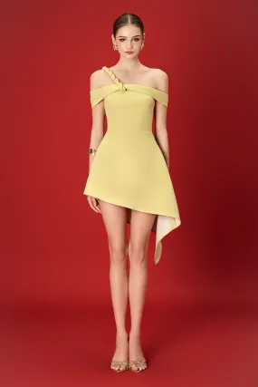Penna Asymmetric Off-Shoulder Kate Mini Dress