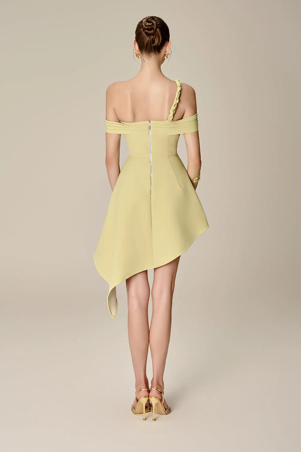 Penna Asymmetric Off-Shoulder Kate Mini Dress