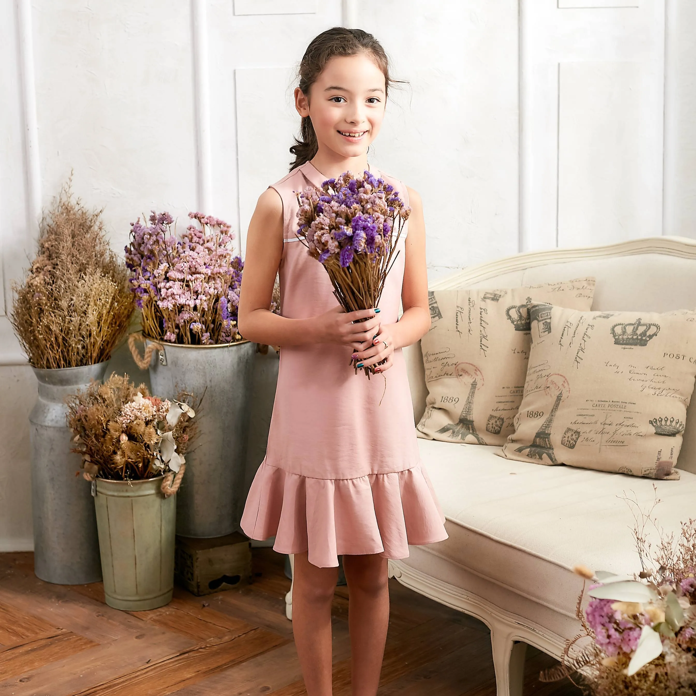 Pink Ruffle Drop Waist Dress (toddler/girl)