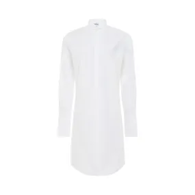 Pleated Shirt Dress in Optic White