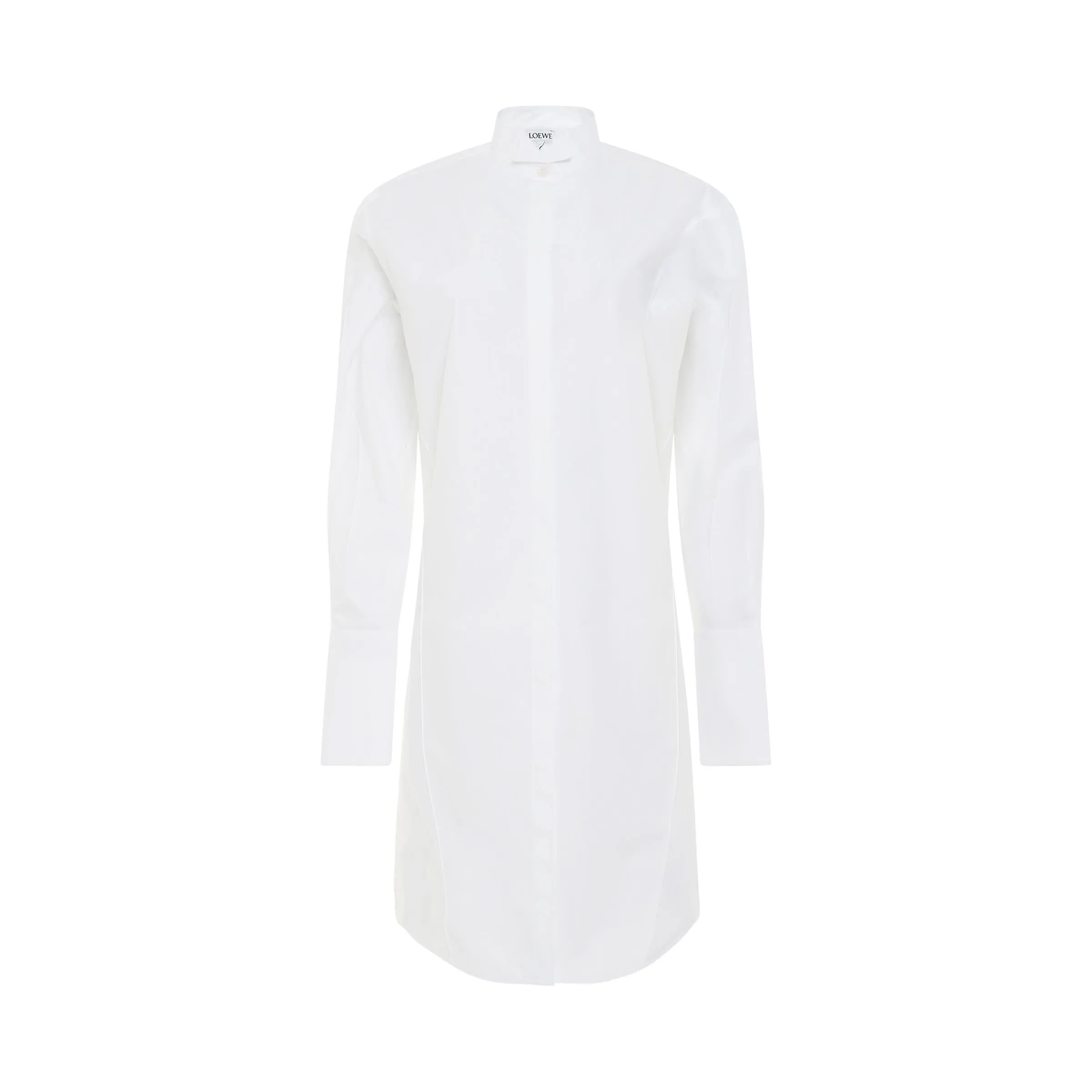 Pleated Shirt Dress in Optic White