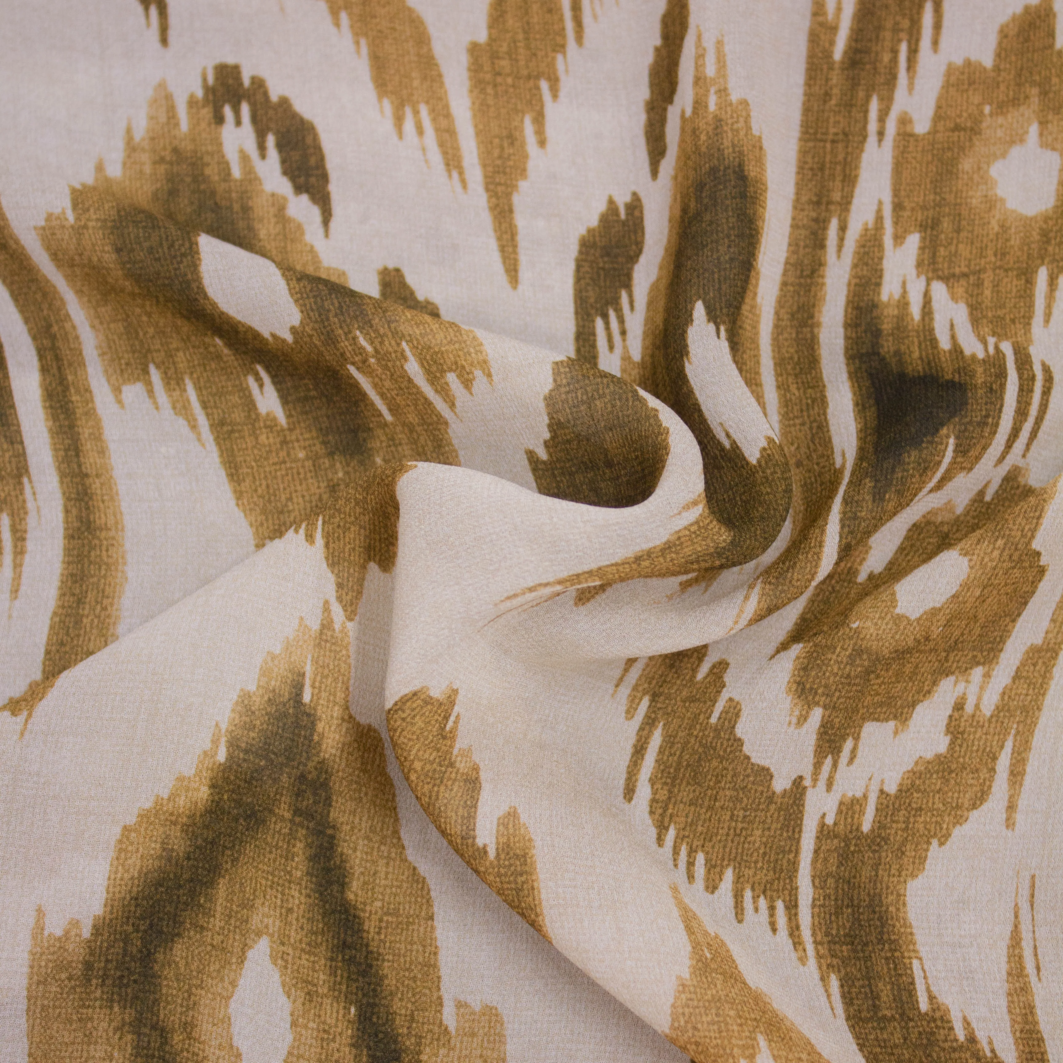 Pol Brown Abstract Viscose Voile