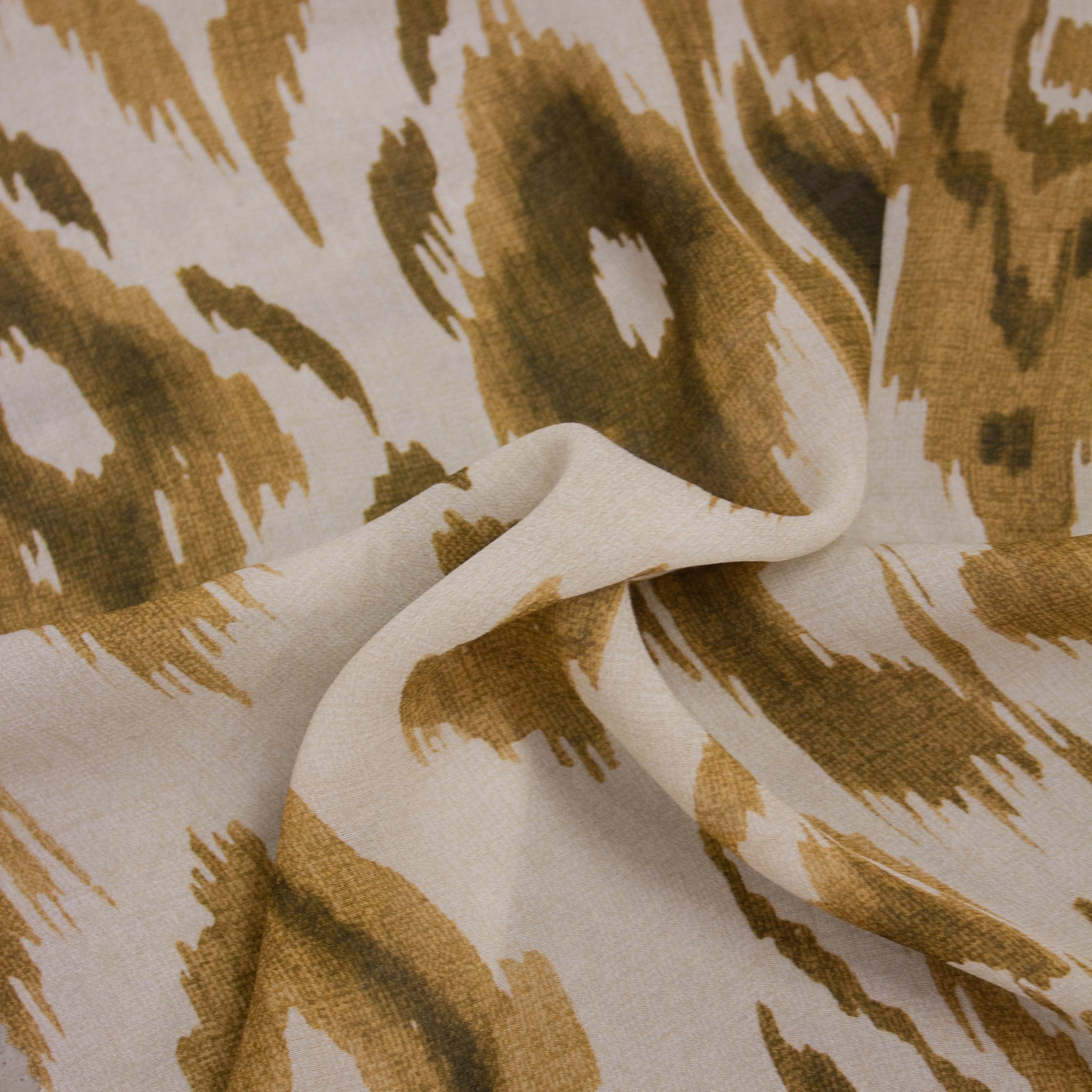Pol Brown Abstract Viscose Voile