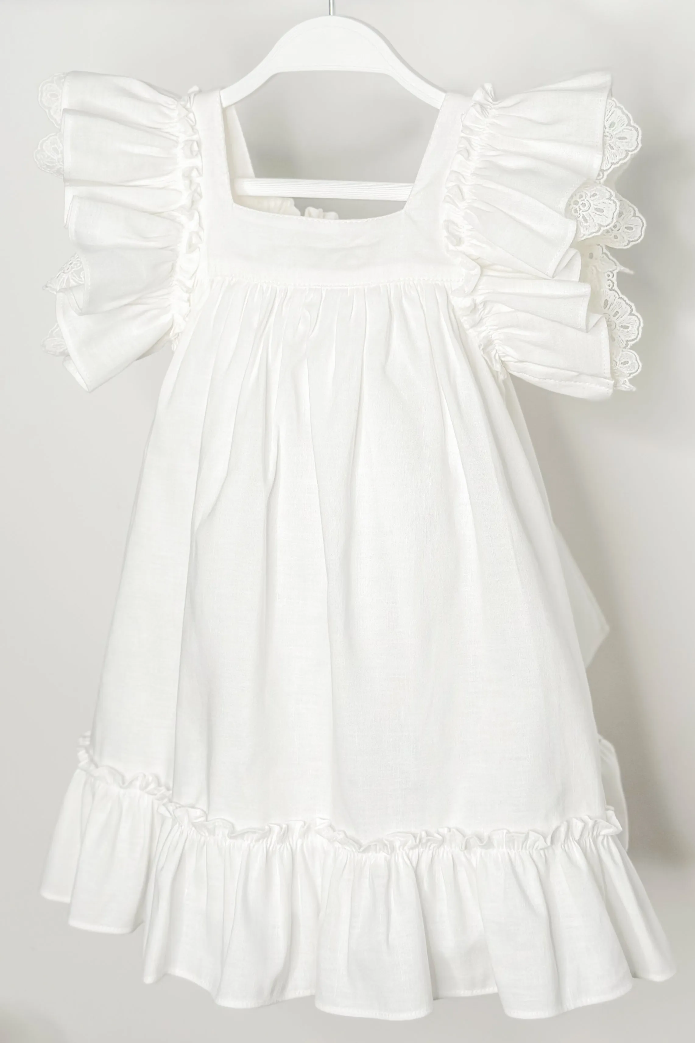"Celine" Ivory Lace Sleeve Dress