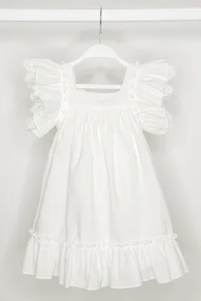 "Celine" Ivory Lace Sleeve Dress