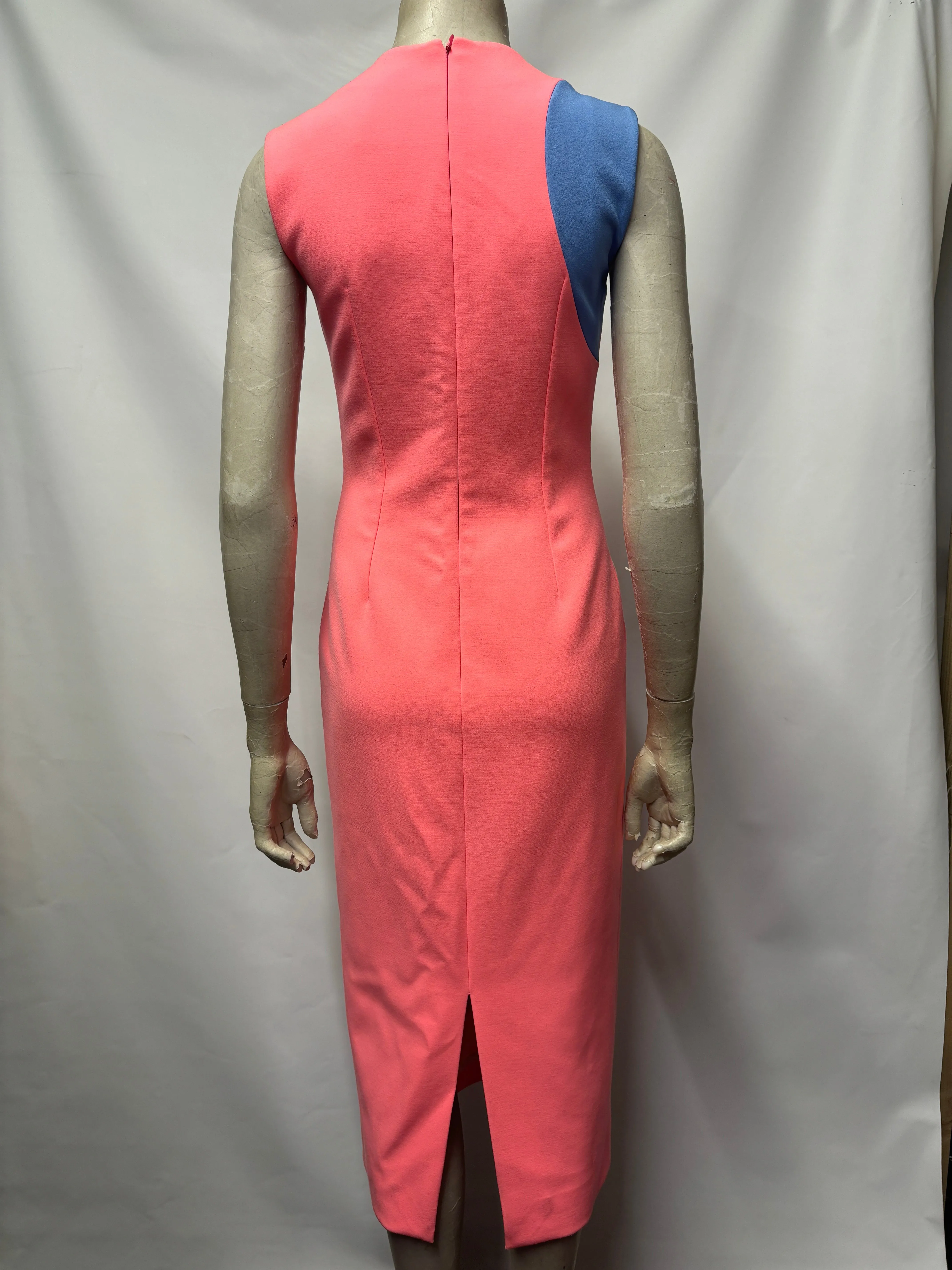 Roksanda Pink and Blue Retro Swirl Midi Dress 8