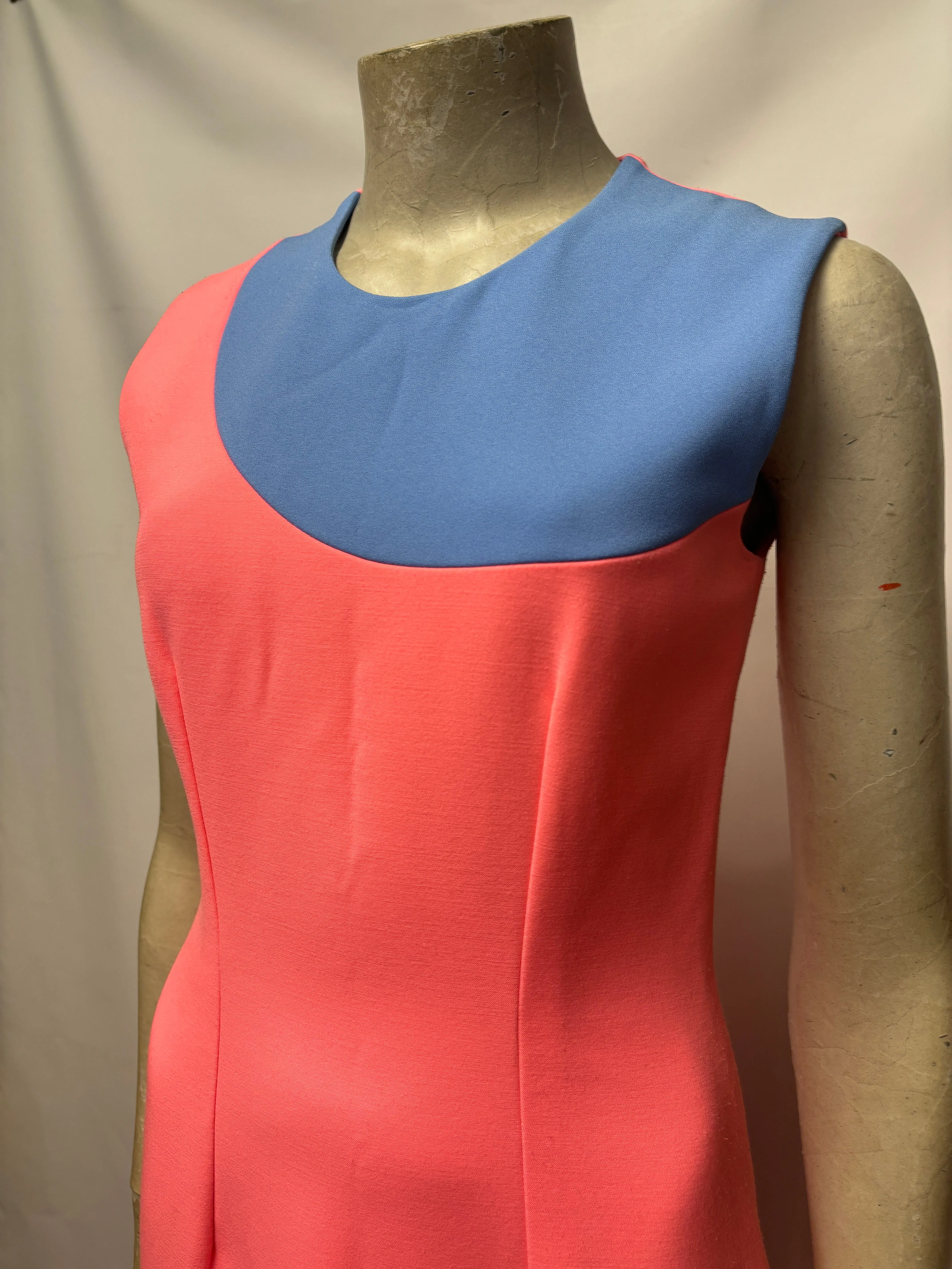 Roksanda Pink and Blue Retro Swirl Midi Dress 8