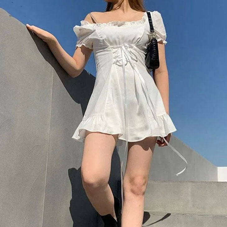 Romantic Puff Sleeve Mini Dress