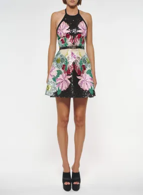 Sequin Embroidered Short Dress