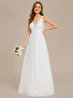 Sequins Pearl Beading Sweetheart Neck Wedding Dresses
