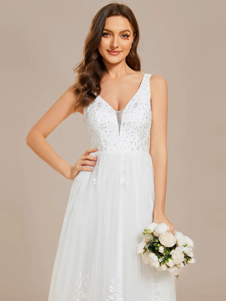 Sequins Pearl Beading Sweetheart Neck Wedding Dresses