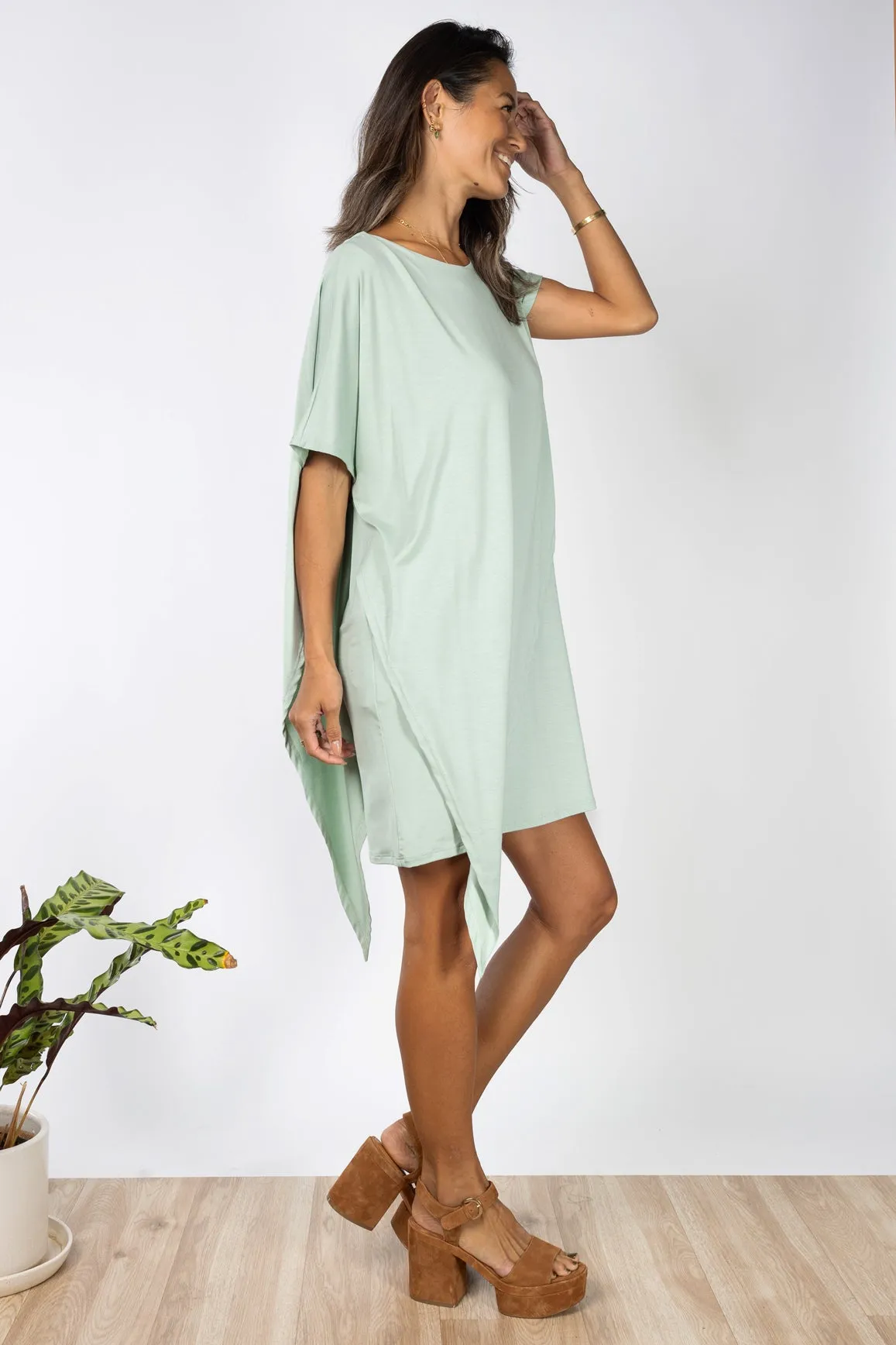 Sienna Asymmetrical Dress (Seafoam)