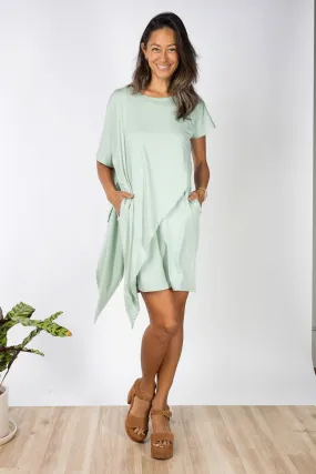 Sienna Asymmetrical Dress (Seafoam)