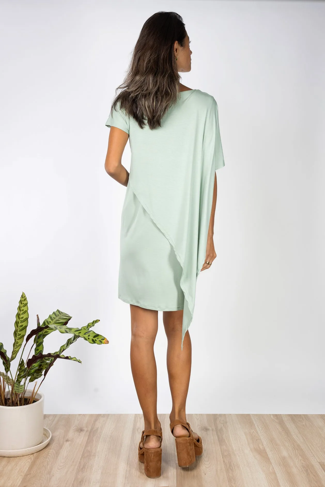 Sienna Asymmetrical Dress (Seafoam)