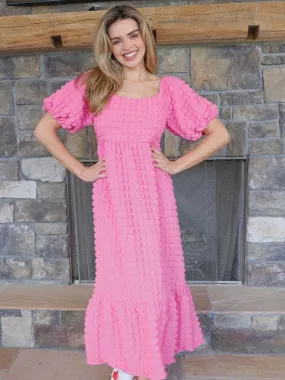 Simply Souther Bubble Maxi Dress in Candy