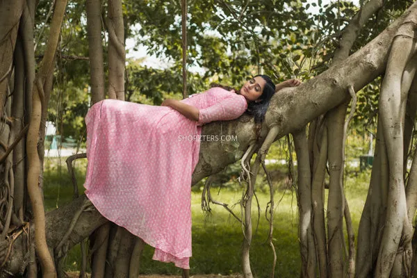 Soft Pink Muslin Silk Dress