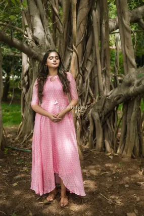 Soft Pink Muslin Silk Dress
