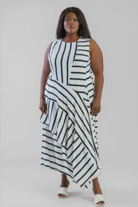 STRIPPED SLEEVELESS DRESS