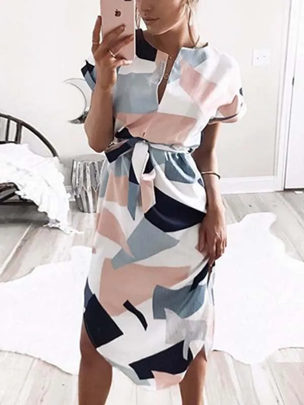 Stunncal Trendy Printed Asymmetrical Dress