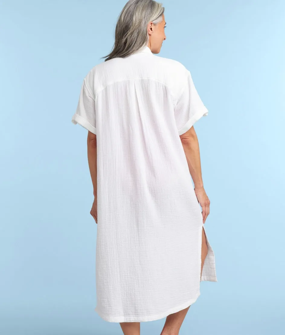The Cloud Gauze Midi Dress Cover-Up - White Sand