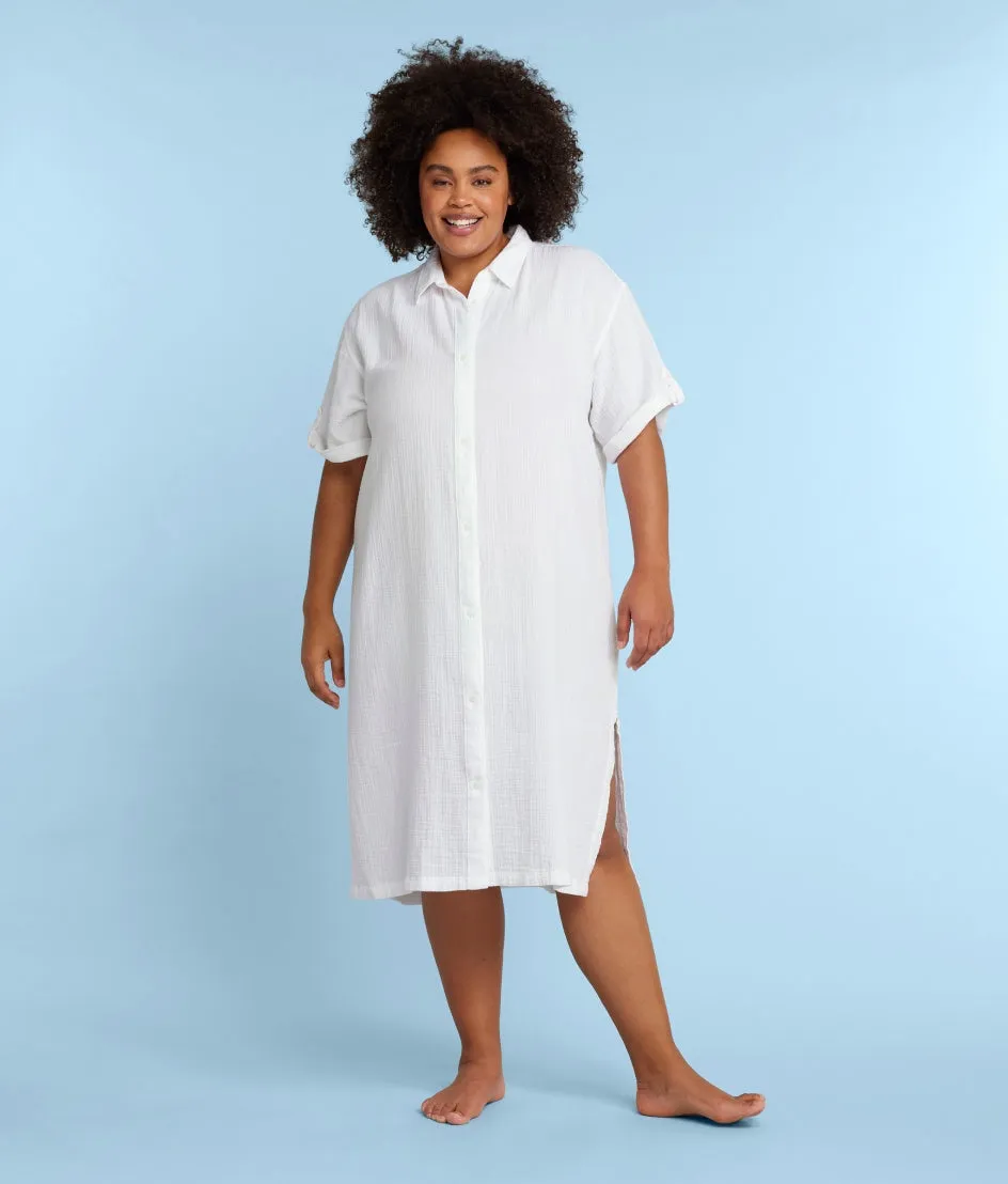 The Cloud Gauze Midi Dress Cover-Up - White Sand
