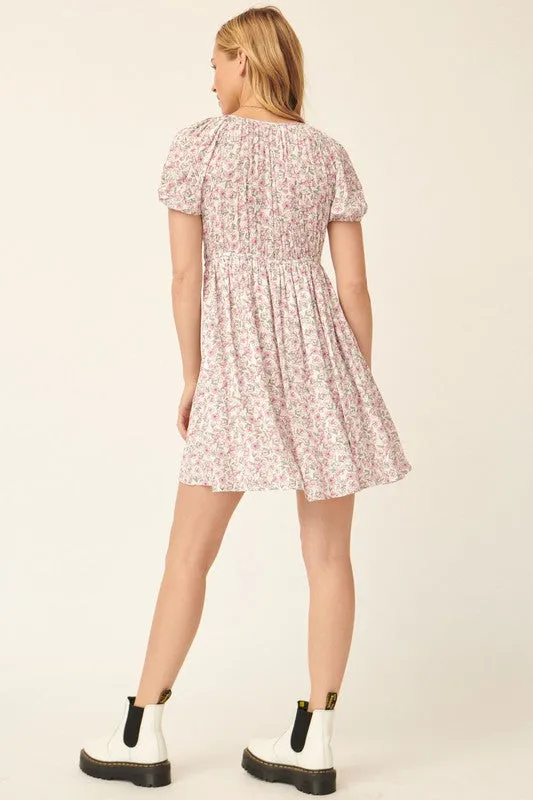 The Lana Floral Puff Sleeve Mini Dress