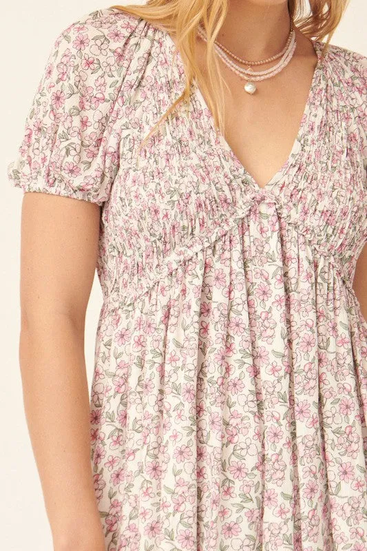 The Lana Floral Puff Sleeve Mini Dress