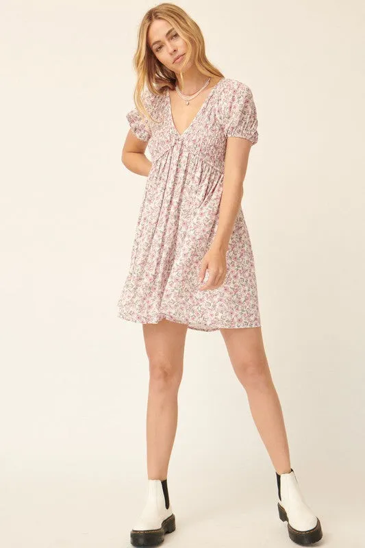 The Lana Floral Puff Sleeve Mini Dress