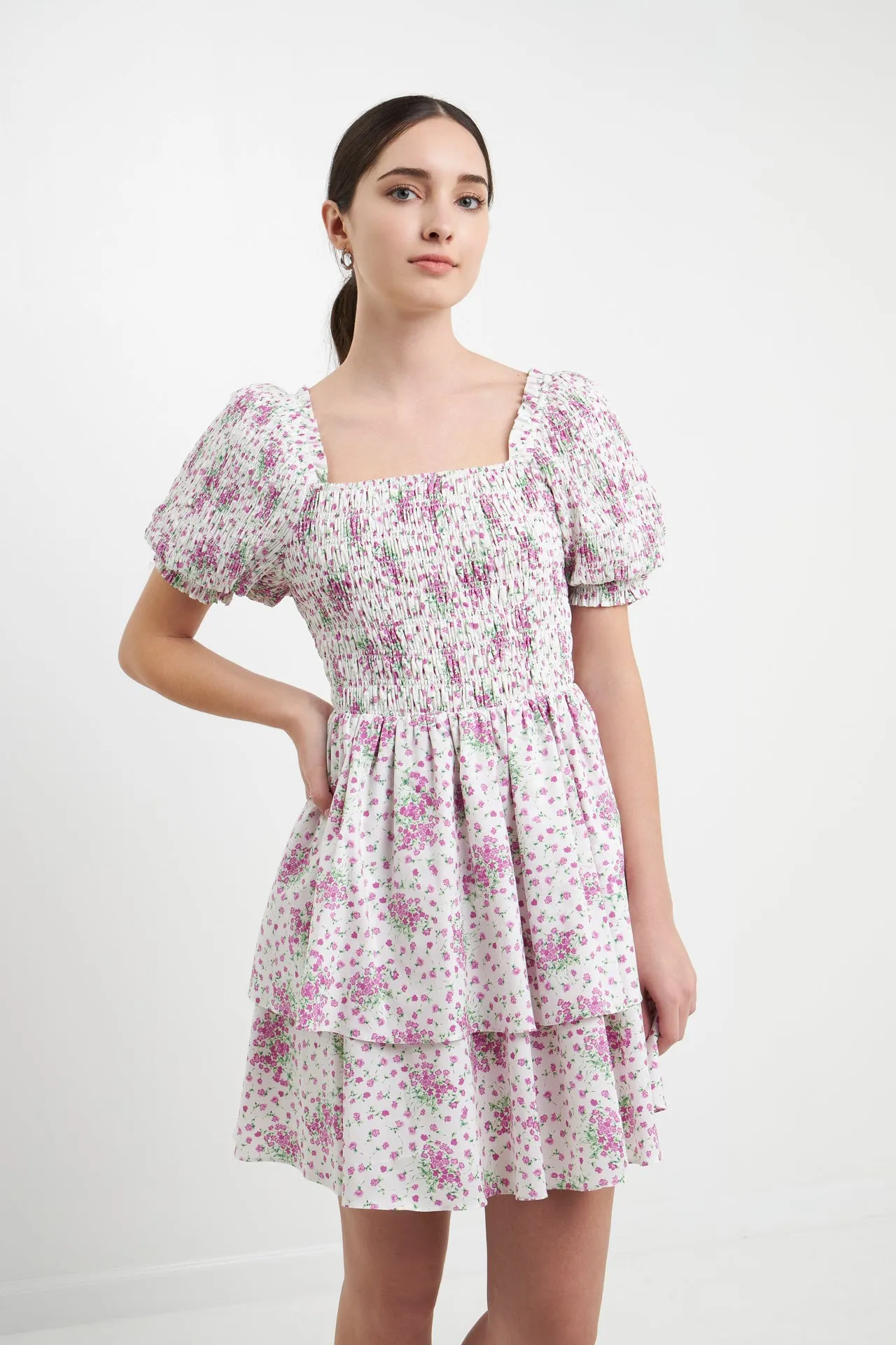 Tiered Smocked Mini Dress
