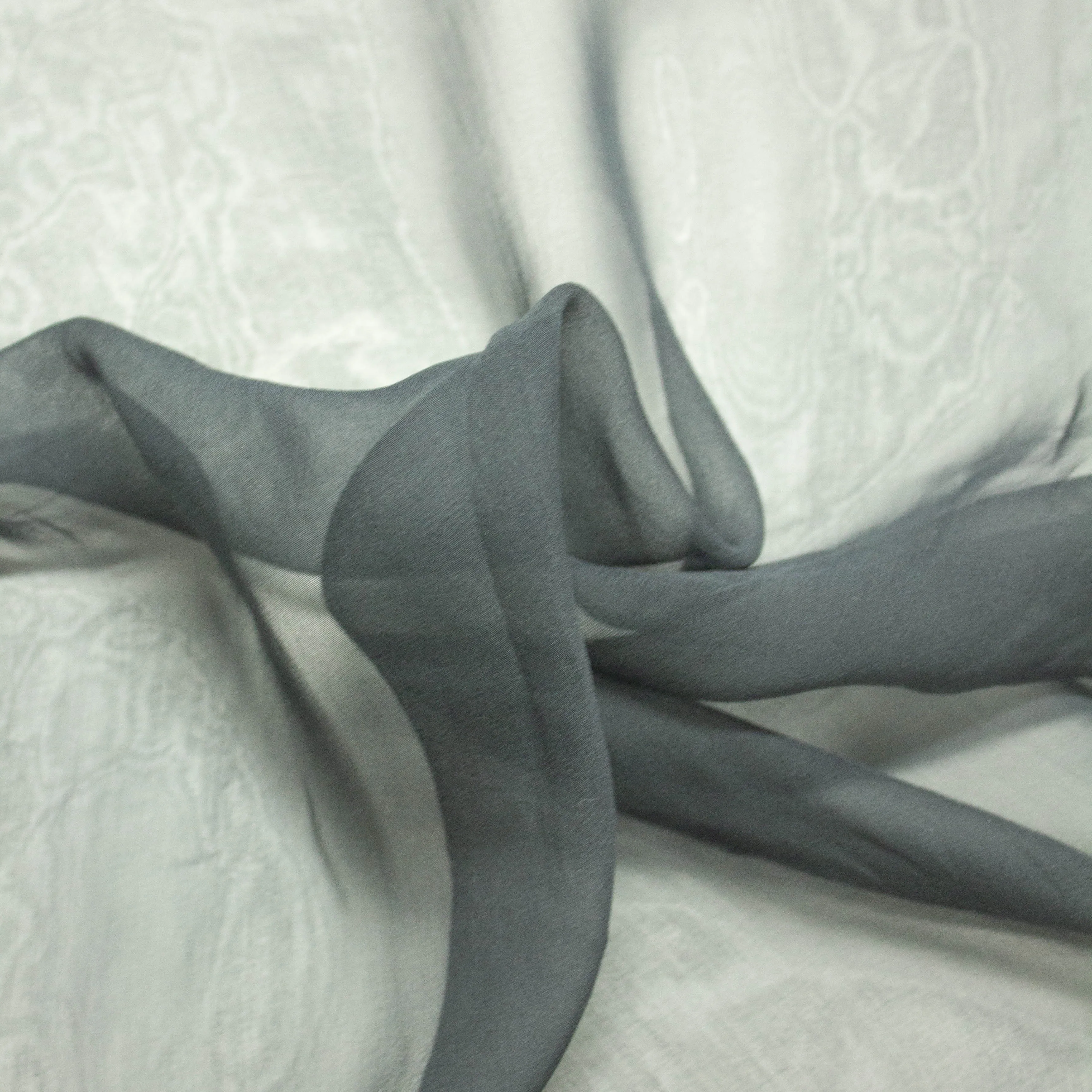 Vazin Grey Silk Voile