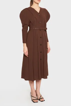 Wil Curve Sleeves Piping Dress