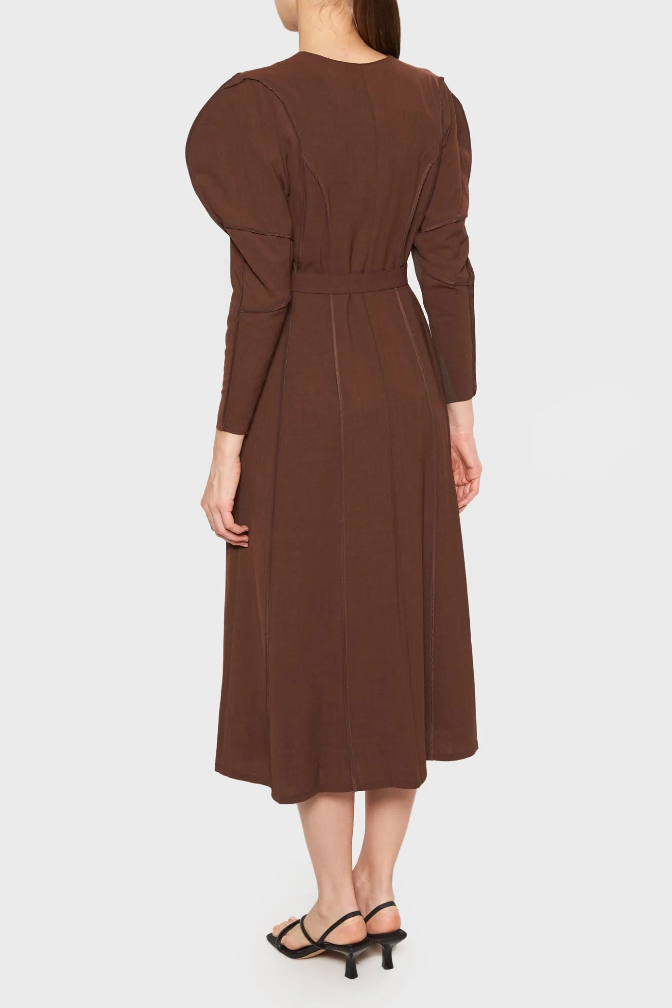 Wil Curve Sleeves Piping Dress