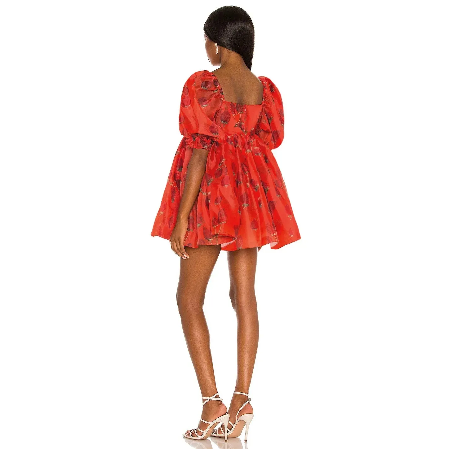 Women Floral Print Lanter Sleeve Mini Dress