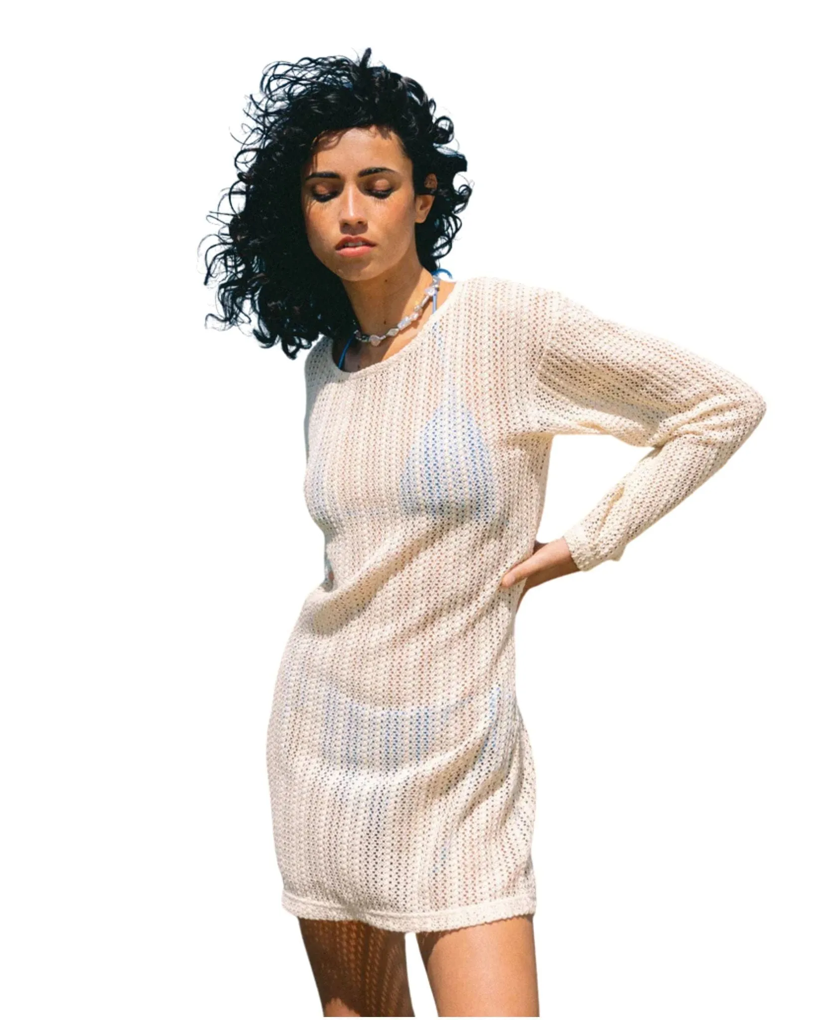 Womens Sand Ripples Mini Dress